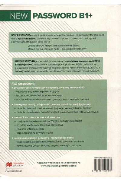 NO BRAND Parolă nouă B1+ Carte pentru studenți Lynda Edwards, Marta Rosińska