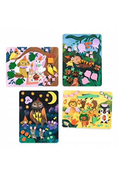 djeco Autocolante decorative autoadezive cu animale de pădure, strălucitoare