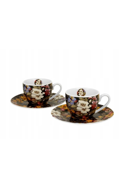 NO BRAND DUO ART WILLIAM KILBURN x2 K3 Căni de espresso din porțelan cu farfu...