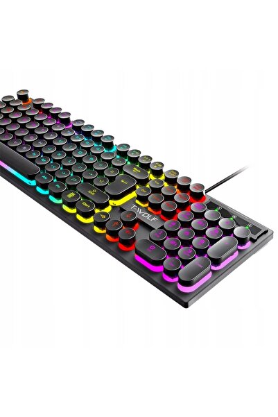 T-WOLF KIT GAMER TASTATURĂ GAMING SET MOUSE ILUMINARE LED RGB USB