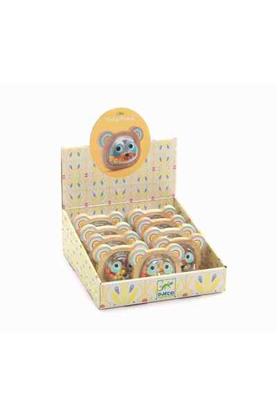 djeco Zornăitoare din lemn BabyPandi, cap cu urechi de urs panda și bile