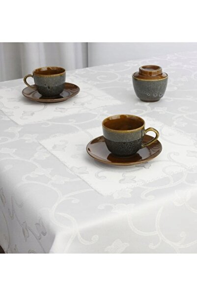 NO BRAND PLAMOODPORNY FAȚĂ DE MASĂ TEXTILĂ ALBĂ 140X220 BRODERIE