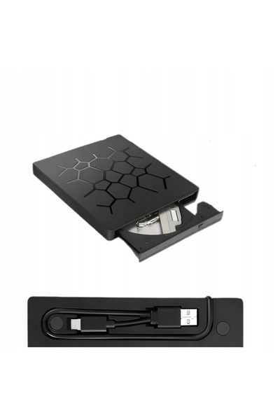 NO BRAND Unitate CD/DVD externă cu cablu suplimentar, 4 porturi USB și 1 port...