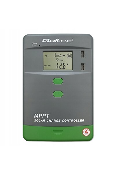 Qoltec Regulator MPPT 20A 12V/24V LCD USB LiFePO4 GEL senzor de temperatură