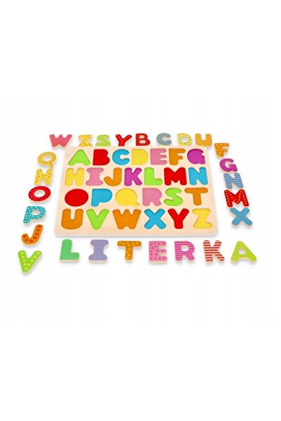 NO BRAND Puzzle cu alfabet, tablă cu litere din lemn, puzzle colorat Lelin