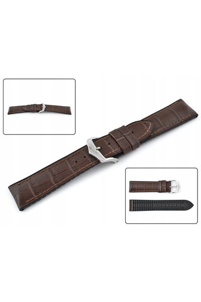 NO BRAND HIRSCH Paul L - MARO/Negru - 20 mm - Curea din piele și cauciuc pentru