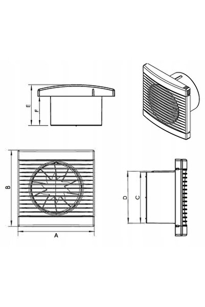 Dospel VENTILATOR DE PERETE/PLAFON STANDARD Fi 100 NEGRU