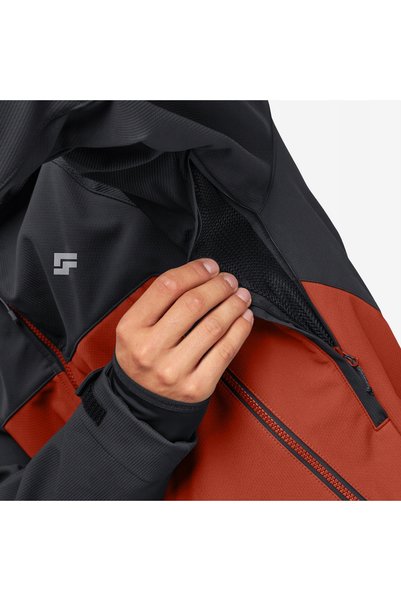 Alpinus Jachetă softshell bărbați negru-roșu cărămiziu XXXL