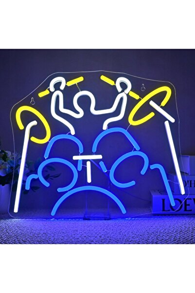 NO BRAND Semn de perete LED Neon cu toboșar, reglabil, decorativ, elegant, 39...