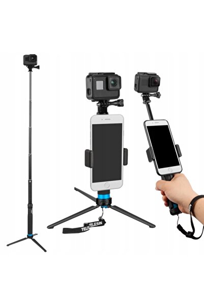 TELESIN Selfie stick cu trepied din aluminiu