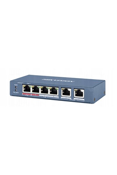Hikvision Switch PoE 4 porturi PoE 2 porturi LAN 60W pentru camere IP PoE HiPoE