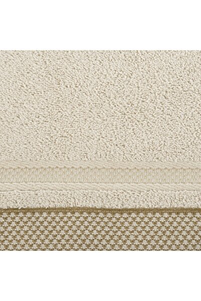 NO BRAND Prosop 70x140 Kinga, bej, cu bordură decorativă în dungi, 485 g/m², ...