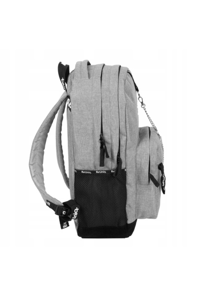 NO BRAND BeUniq Rucsac casual gri cu bretele tip lanț, rucsac școlar urban pe...