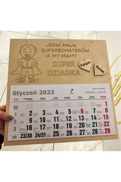 NO BRAND Calendar SUPER Ziua Tatălui cu gravură nume