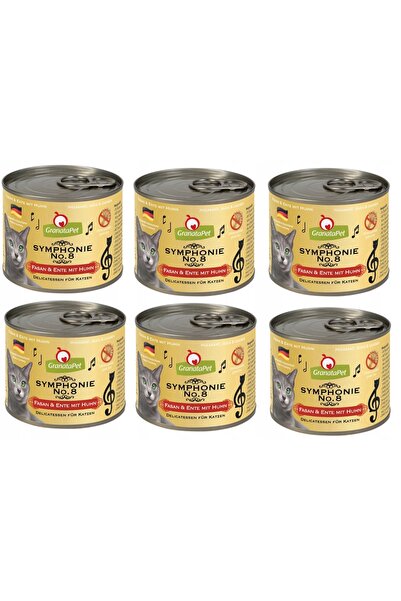 NO BRAND GranataPet Symphonie No.8 hrană pentru pisici, fazan, rață, pui 6x200g