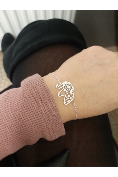 NO BRAND Brățară elefant ORIGAMI argint 925