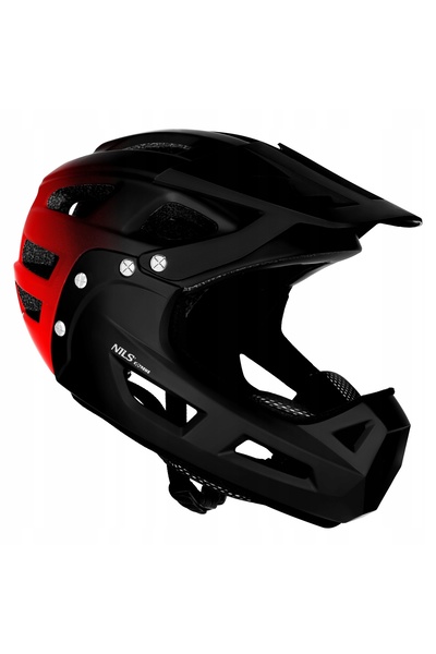 Nils Extreme Casca integrala pentru bicicleta, rosie, M 56-58 CM, downhill