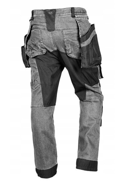 NEO Tools Pantaloni de lucru din denim, întăriți cu Cordura, gri, mărimea S, ...