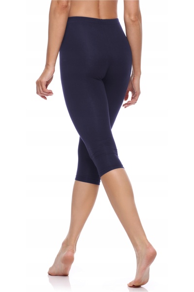 NO BRAND Colanți de damă 3/4 capri, pachet de 2, din bumbac, MS10-199, Negru/...