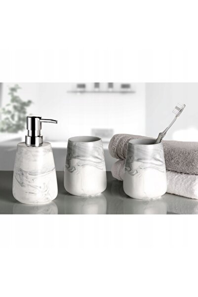 NO BRAND Suport pentru periuțe de dinți, gri porțelan, KLEINE WOLKE MARBLE K3