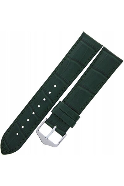 NO BRAND Curea de ceas din piele verde pentru smartwatch HIRSCH DUKE L 20 mm