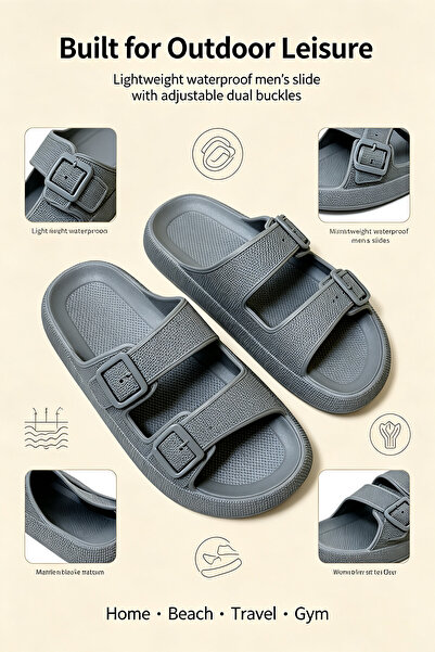 Al Masheel Store Saudi Locally Made EVA Platform Slide Sandals, Adjustable Do...