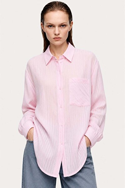 HAKKE Premium Textured Line Patterned Long Sleeve Shirt