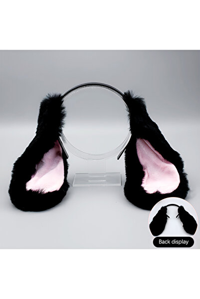 Choice4 Black 1PC Cute Bunny Ears Headband Plush Rabbit Hair Hoop Headwear Co...