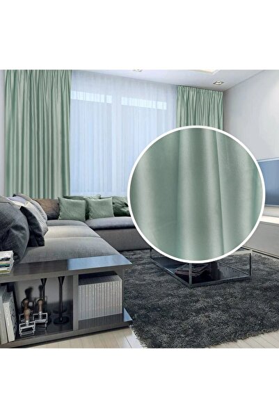 CasaRossaTextil Draperie French Velvet Verde Sage | 300×250 cm | set 2 panour...