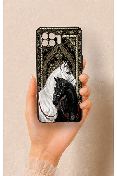 Vip Case Oppo Reno 4 Lite Uyumlu Asil Sevgili Atlar Desenli Silikon Kılıf