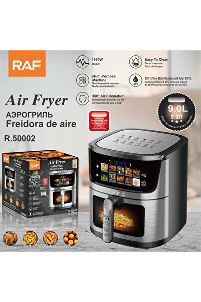 raf Electric Large-Capacity Air Fryer 9L, Black / Silver, R.50002, 3 Years