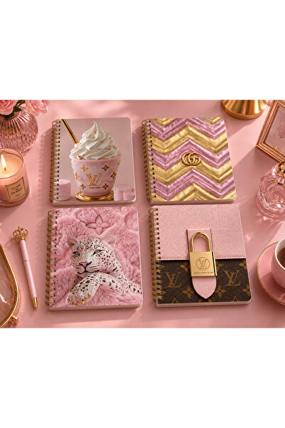 Eseran Print 4lü Pembe Spiralli Defter Seti