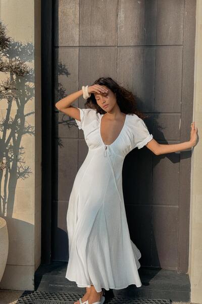 Butic Allbucks Za *Ra* Muslin Godet Midi Dress Abzra00044