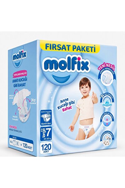 Molfix Bebek Bezi 7 Beden 20-30 KG XX Large 120 Adet Avantaj Fırsat Pk