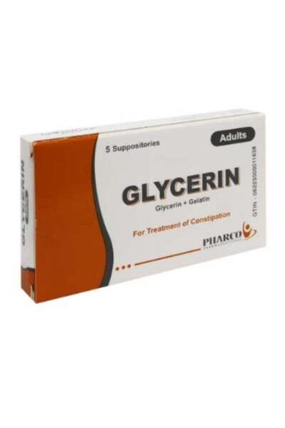 Pharco Glycerin Suppositories for Adults, 5 Count, For Treatment of