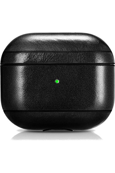 ICARER Θήκη AirPods 4th Gen Vintage Δερμάτινη - Black