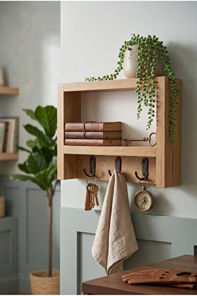 homeliva Duvara Montajlı Dekoratif Anahtarlık Dolabı 25x24x7 cm - Anahtar Ask...
