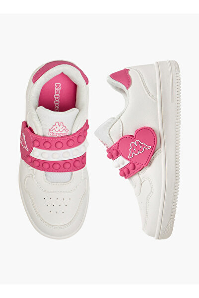 Kappa Girls Logo Print Hook & Loop Ankle Sneakers