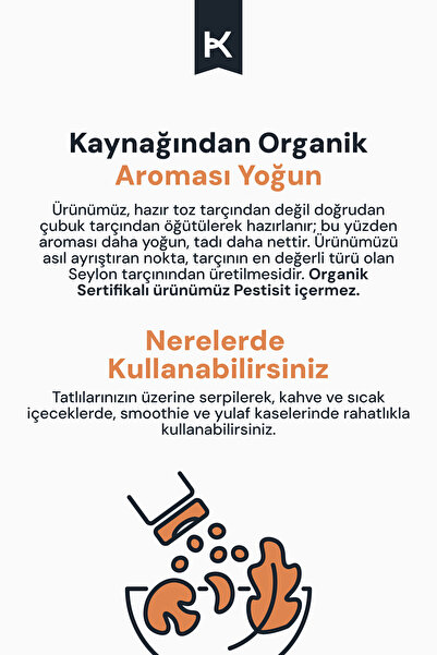 karmalife Organik Seylon Toz Tarçın 40 gr