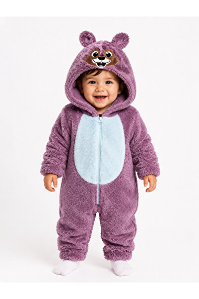 Chicsy Baby Girl Boy Baby Welsoft Plush Jumpsuit Hooded Zippered Winter Baby ...