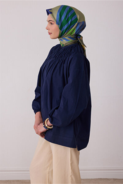 Belli Eșarfă din mătase twill 100% cu model Green Object 4409-54