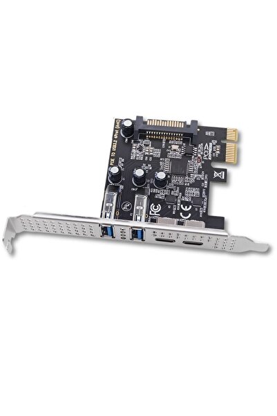 Alfais 6094 PCIe 2x USB 3.0 + 2x Type C Hub Genişletme Kartı PCI Express Adaptör Çoklayıcı Çoğaltıcı
