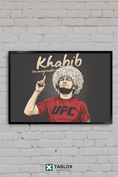 TABLOX Khabib Nurmagomedov UFC MMA Cadru decorativ cu ilustrații de luptă, ta...