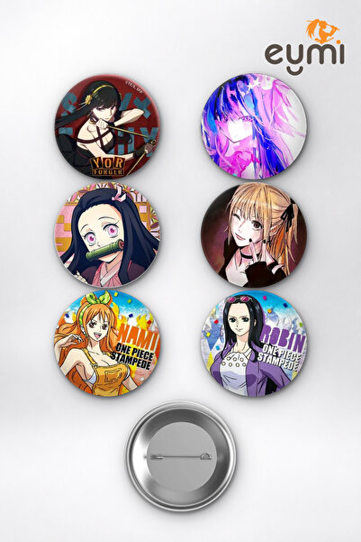Eymi Design Anime Popüler Kızlar Yor Ai Nezuko Misa Nami Çanta Süsü Rozet İğn...