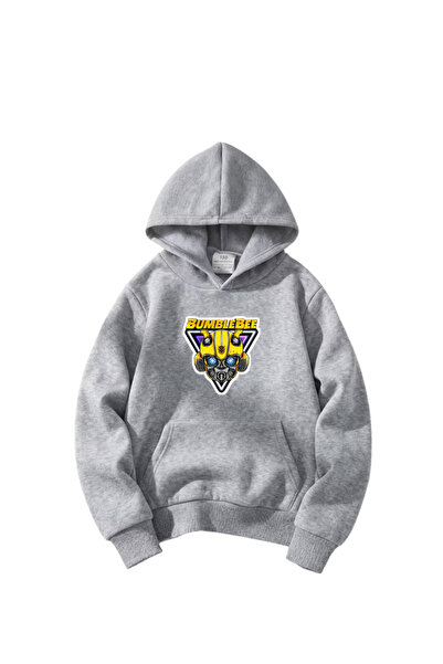 haha Oversize Hooded Bumblebee Printed Sweatshirt for Kids