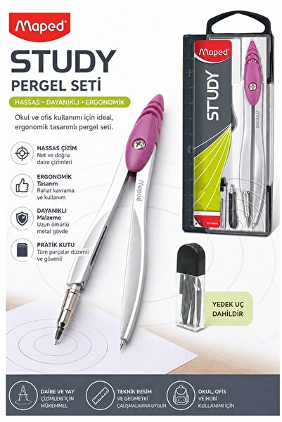 Artlantis Renkli Metal Pergel 1 Adet Maped 119450 Pergel Seti Teknik Çizim Ma...