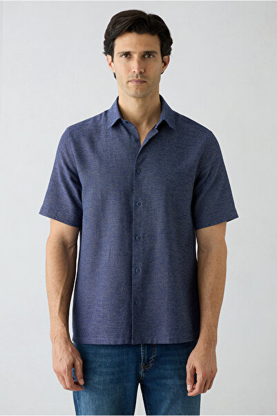 Kiğılı Short Sleeve Boxy Fit Patterned 100% Cotton Shirt