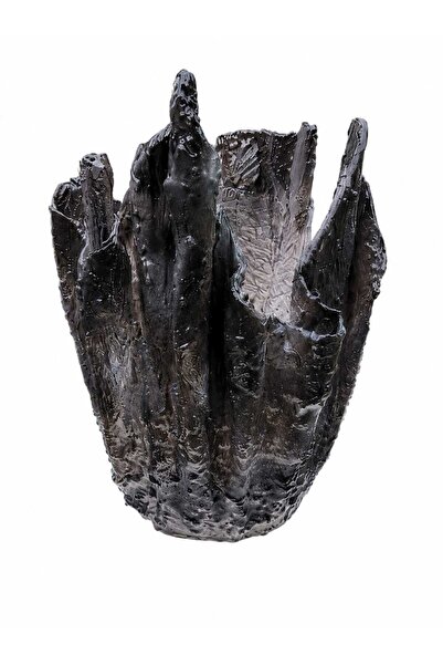 Generic Brand Ghiveci decorativ din ciment alb, colectia Crater- 45/36/33cm