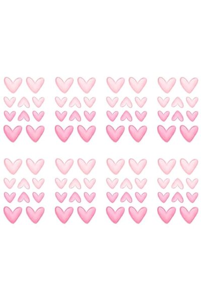Generic Brand Aputue Girls Wall Stickers For Bedroom, 8 Sheets Pink Heart Wal...