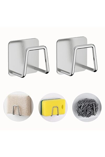 Generic 2pcs Stainless Sponge Holder, Waterproof Kitchen Sink Rack Self-Adhes...